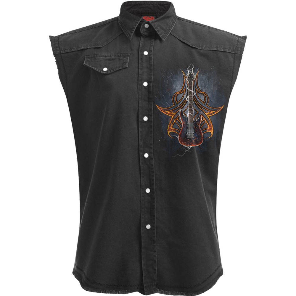 Spiral - Death Rocker Mouwloos werkshirt - Zwart